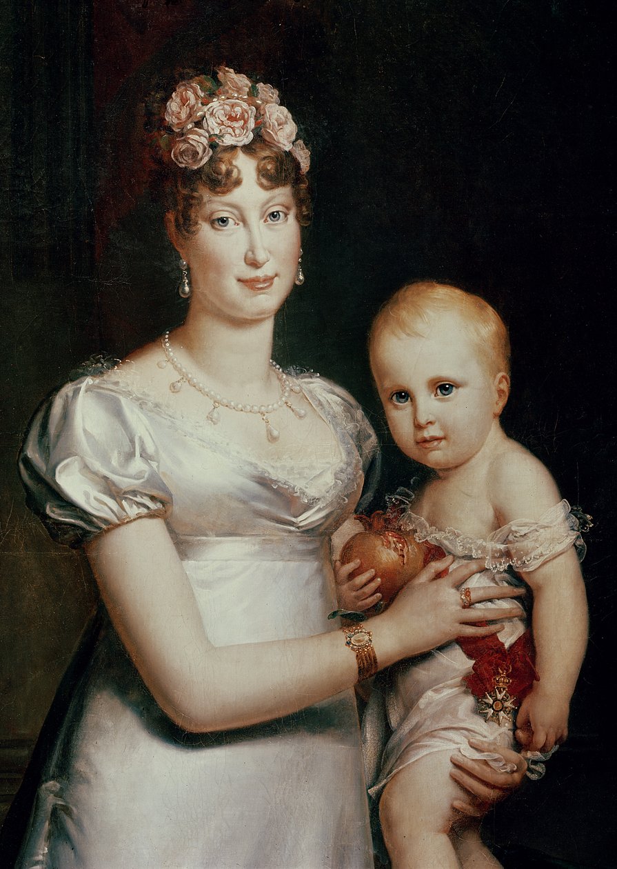 Marie-Louise (1791-1847) z Habsburska-Lotrinska a římský král (1811-32) (detail z roku 18930) od Baron François Pascal Simon Gérard