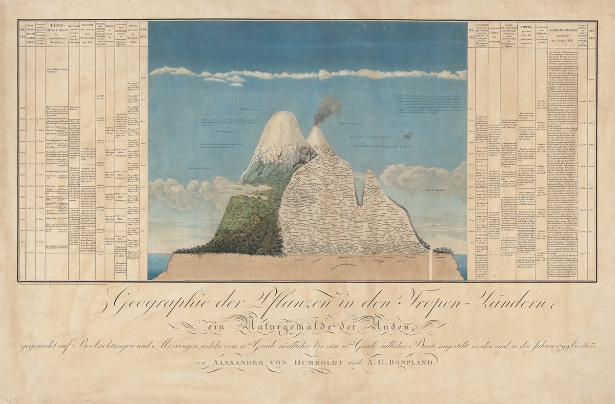 Nápady na geografii rostlin spolu s malbou přírody tropických zemí od Baron Friedrich Alexander von Humboldt
