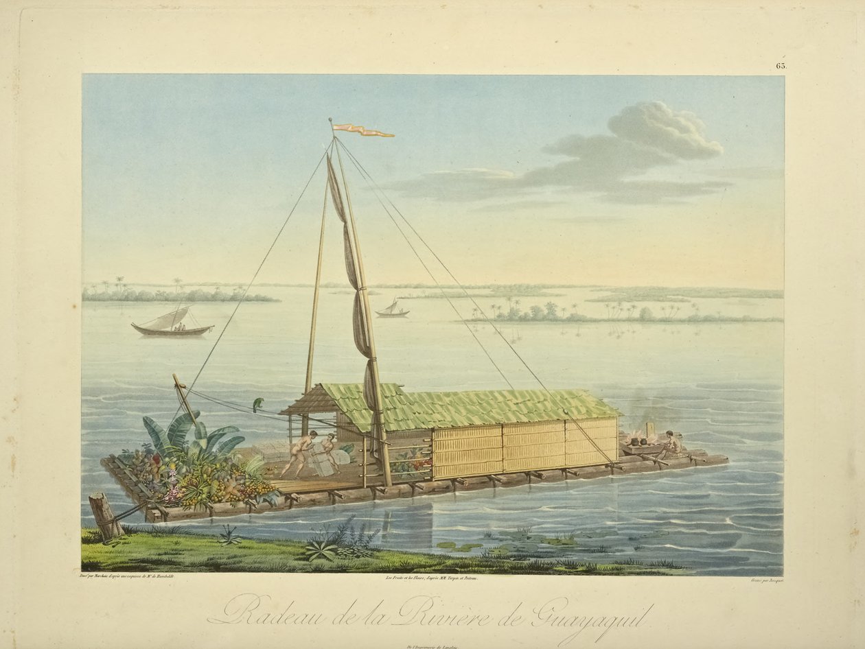 Vor na řece Guayaquil, kreslil Marchais, ryl Bouquet, ilustrace z "Vues des Cordillères et Monumens des Peuples Indigènes de l"Amérique" od Alexandra von Humboldta a Aime Bonpland, 1813 od Baron Friedrich Alexander von Humboldt