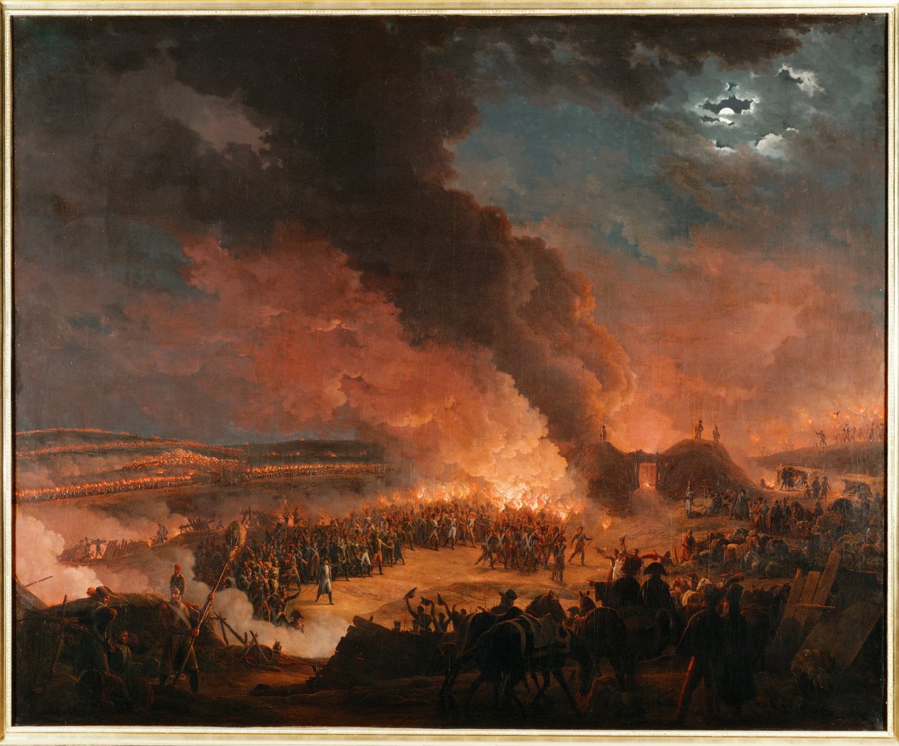Napoleon I. navštěvuje bivaky v noci před bitvou u Slavkova... (malba na plátně) od Baron Louis Albert Bacler d