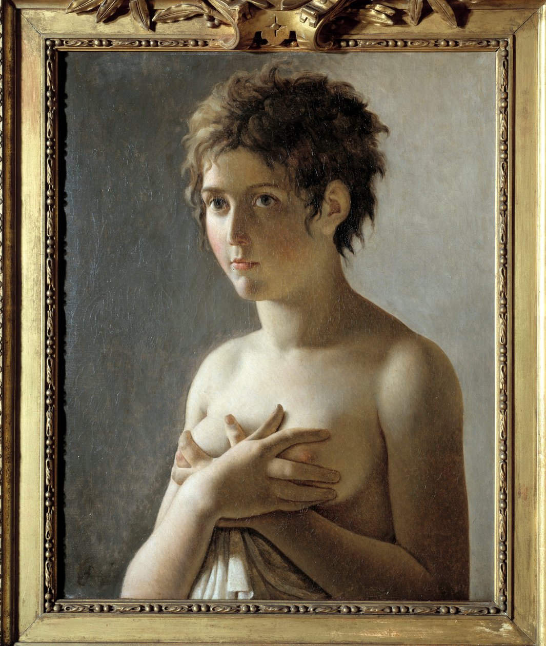 Portrét dívky v poprsí - Obraz Pierre Narcisse (Pierre-Narcisse) Guerin (1774-1833) od Baron Pierre Narcisse Guerin
