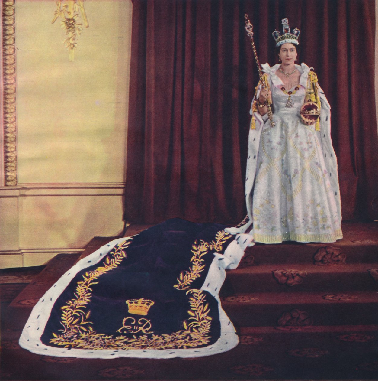 Královna Alžběta II v korunovačních róbách, 1953 od Baron Sterling Henry Nahum