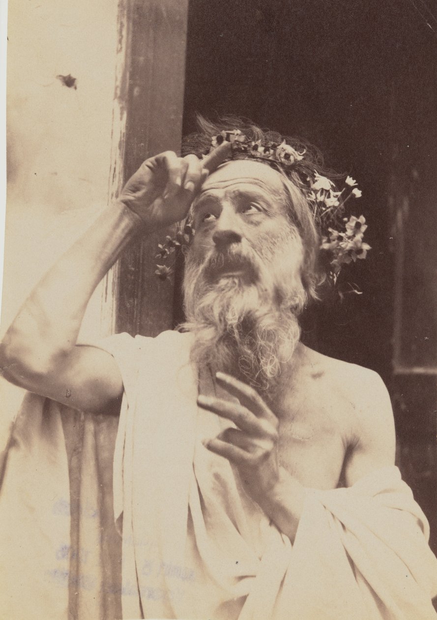 [Starší muž s věncem] od Baron Wilhelm von Gloeden