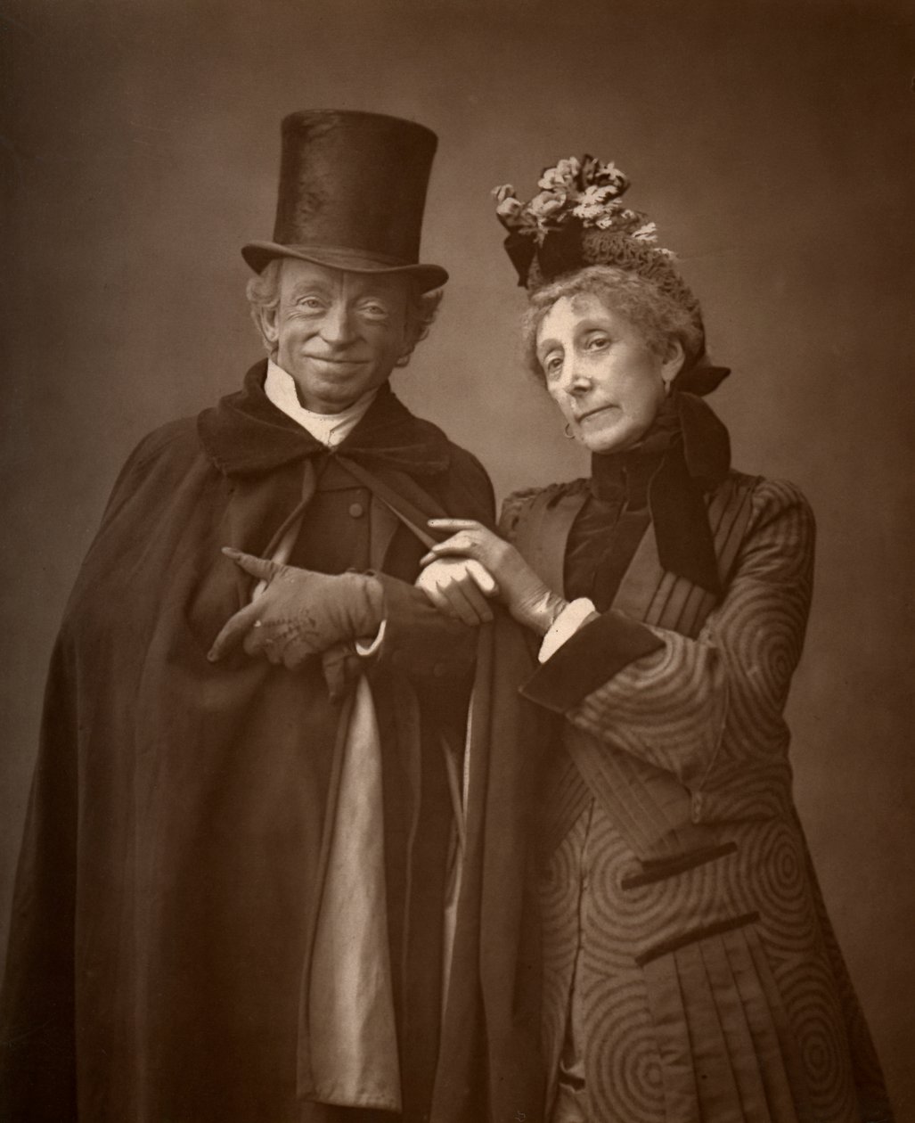 Američtí herci James Lewis a Ann Gilbert ve filmu A Night Off, 1886 od Barraud