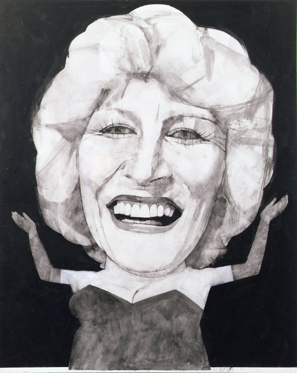 Portrét Faith Brown, 70. léta (kvaš na palubě) od Barry Fantoni