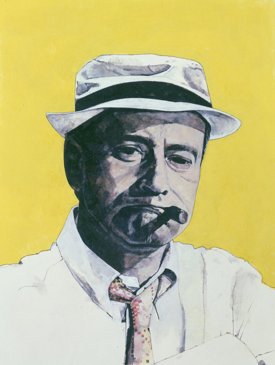 Portrét Jacka Lemmona, ilustrace pro The Daily Mirror Color Supplement, 1964 (kvaš na palubě) od Barry Fantoni