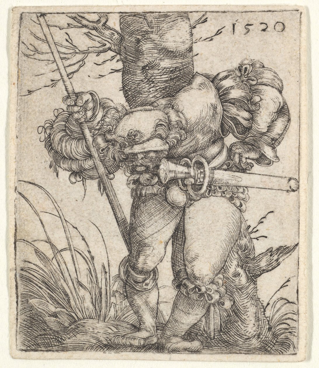 Ohýbání vojáka opírajícího se o strom, 1520. od Barthel Beham