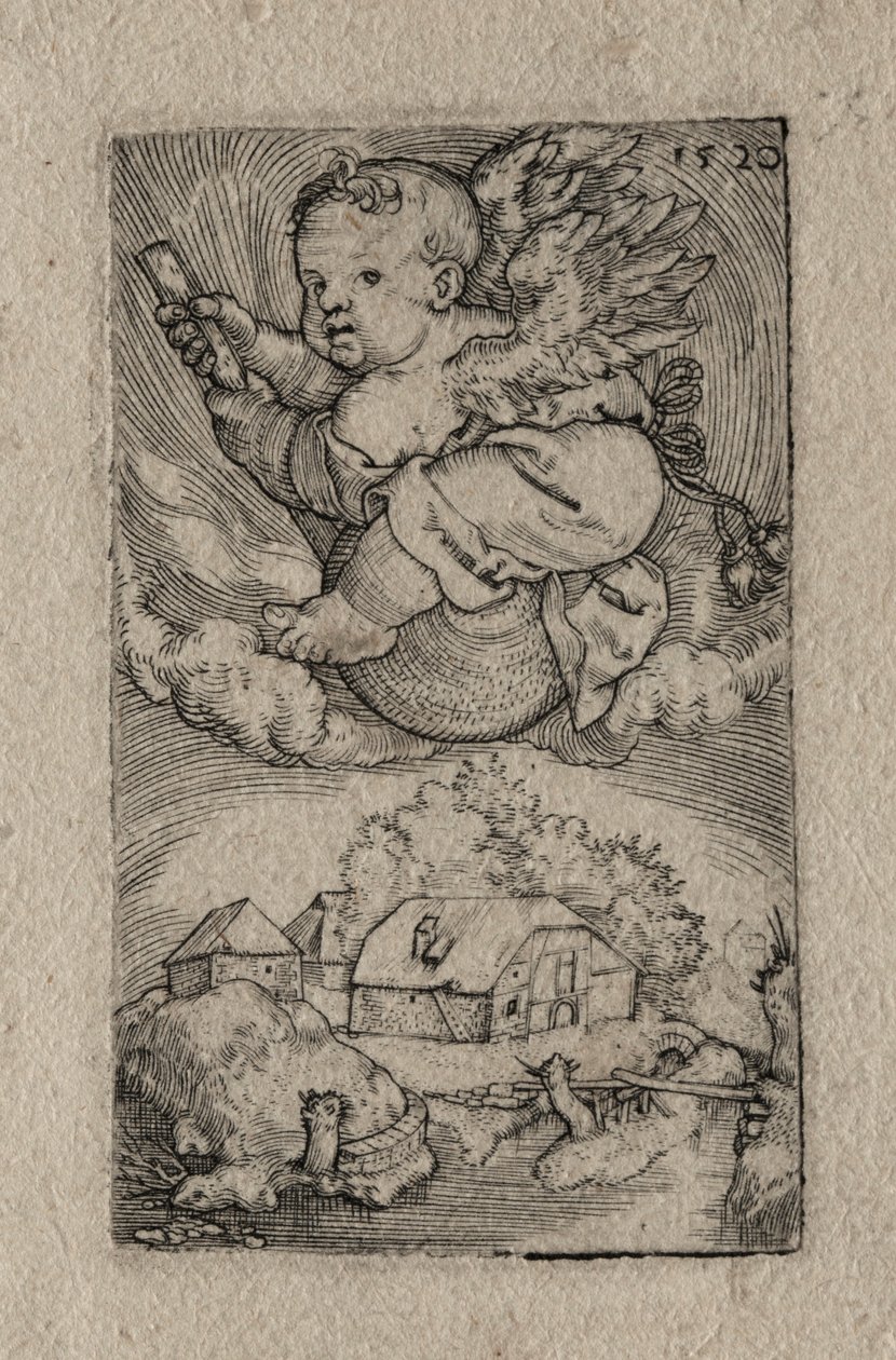 Genius Riding on a Ball, 1520. od Barthel Beham