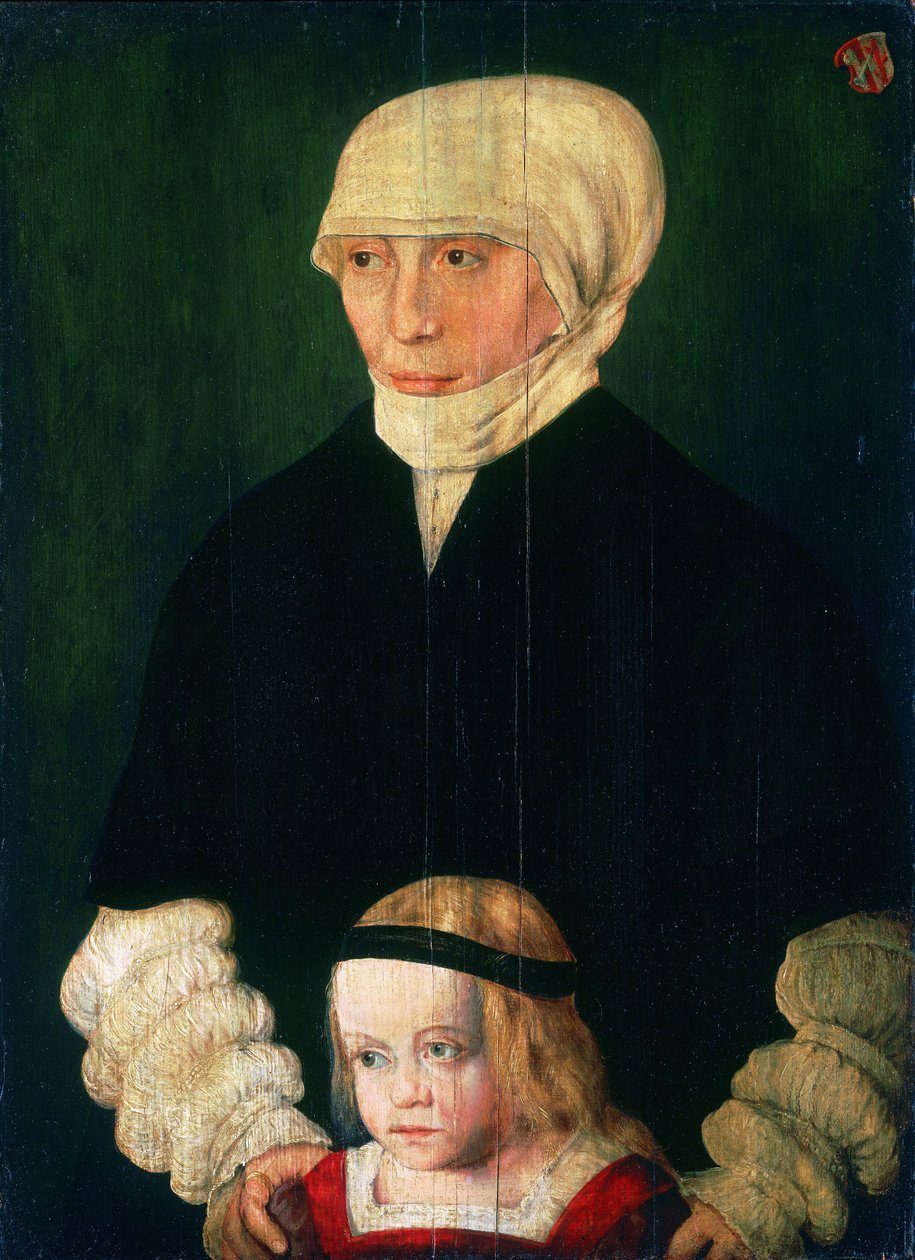 Portrét Margaret Urmillerové, rozené Schwabové, a její dcery od Barthel Beham