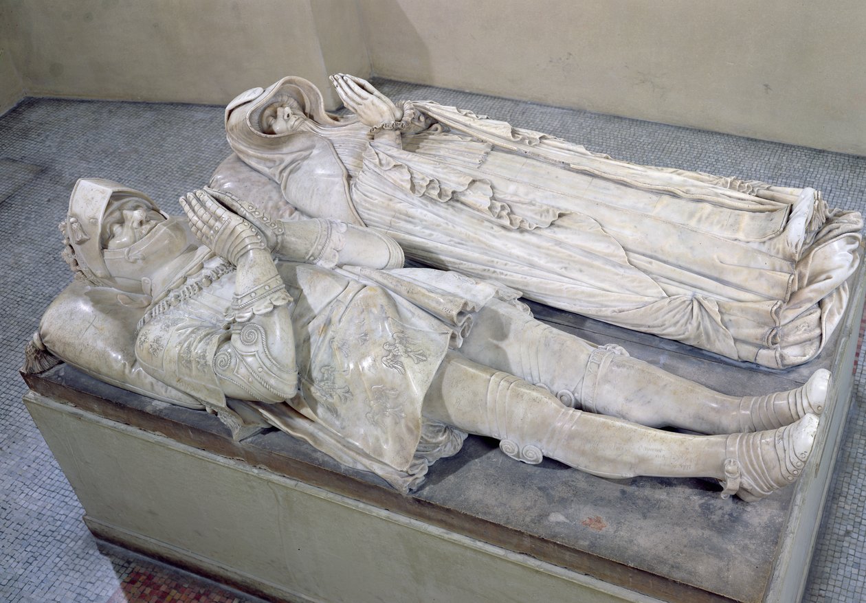 Podobizna Anny de Montmorency (1493-1567) Konstábl a maršál Francie a Madeleine Savojská (1510-86) vévodkyně z Montmorency, kolem roku 1567 a kolem roku 1586 (mramor) (viz také 179341) od Barthelemy Prieur