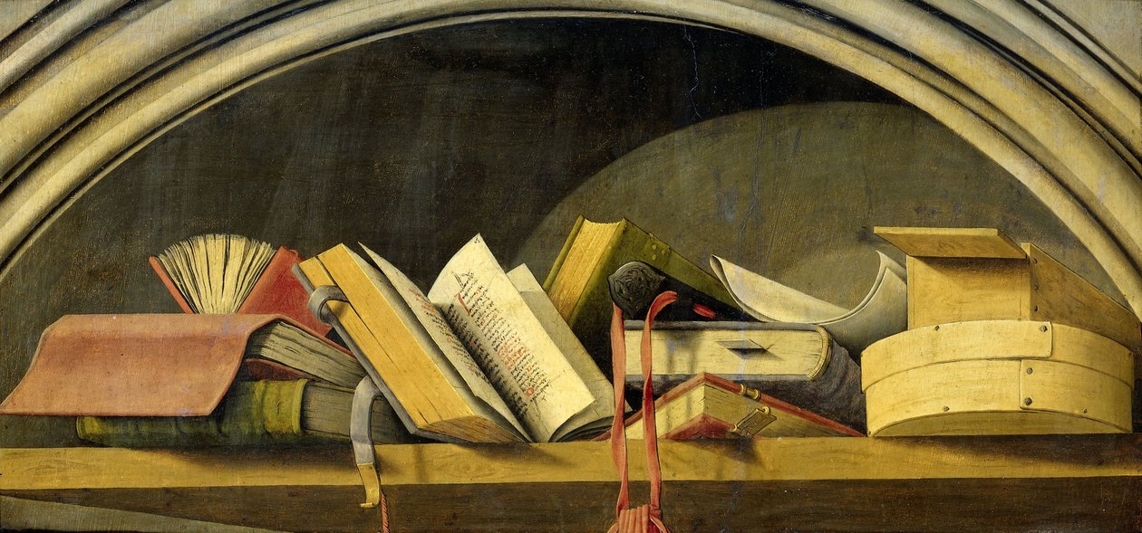 Zátiší s knihami ve výklenku, 1442-45 od Barthelemy dEyck