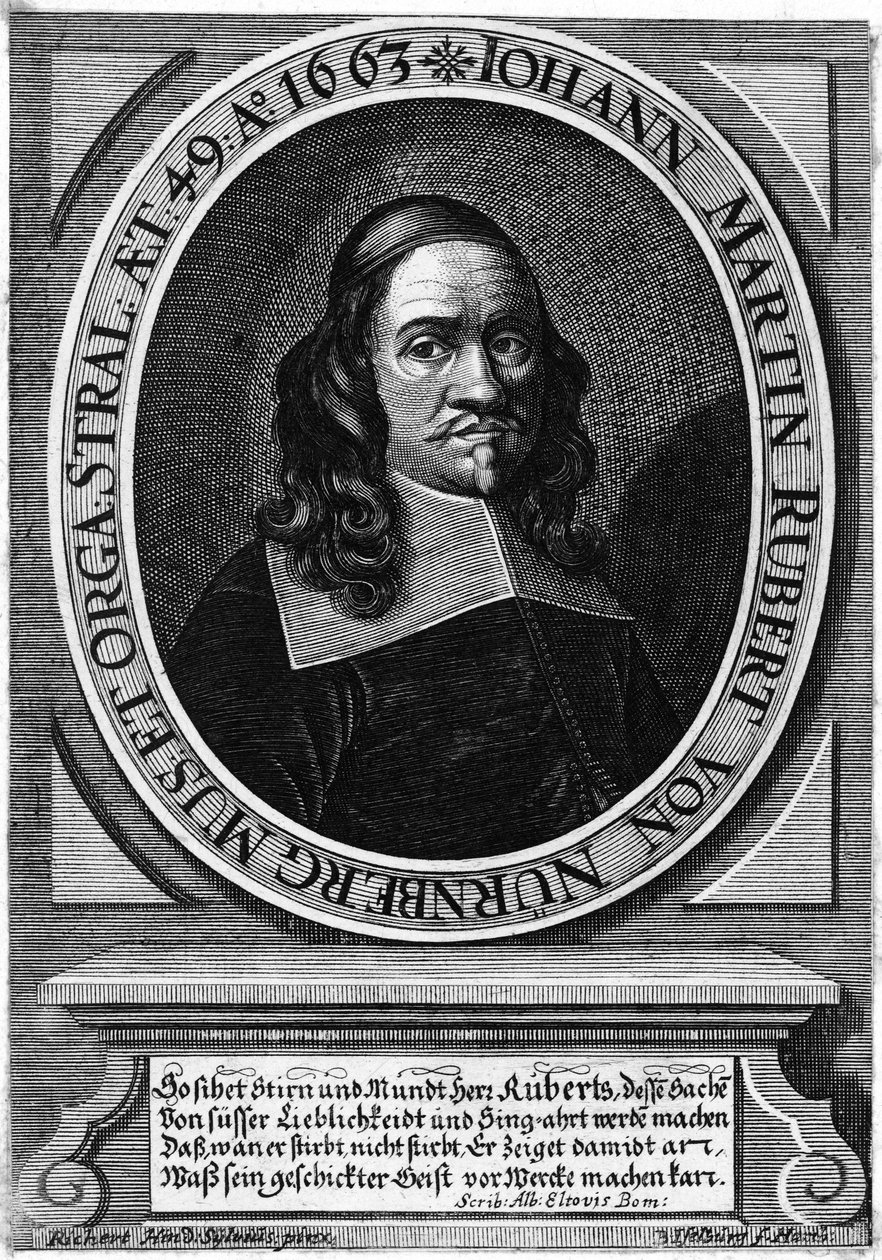 varhaník a skladatel Johann Martin Rubert (asi 1614-1677) od Bartholomé Iselburg