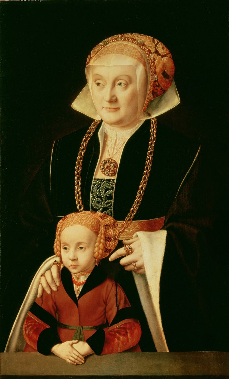 Portrét ženy s dcerou od Bartholomaeus Bruyn