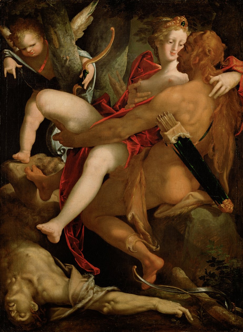 Herkules, Deianira a Kentaur Nessus od Bartholomaeus Spranger