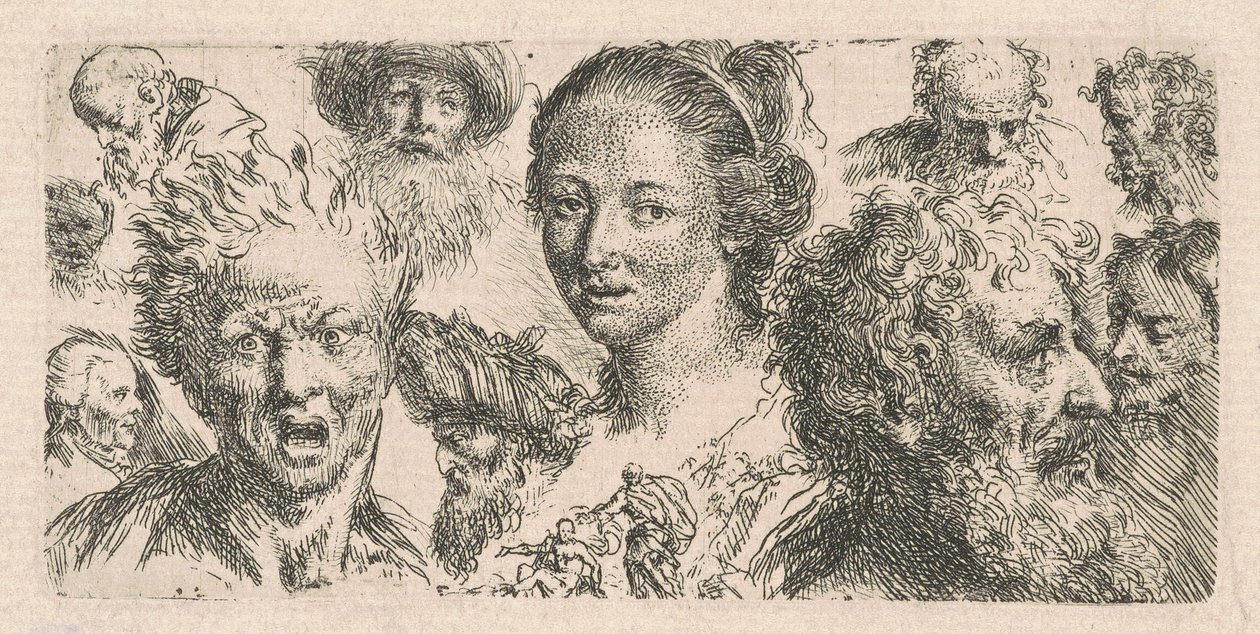 Studie jedenácti hlav od Bartholomäus Ignaz Weiss