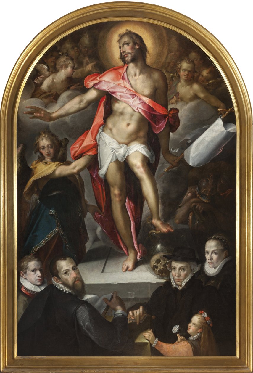 Epitaf sirotka Nicolase Mullera z Prahy - Epitaf zlatníka Nicolase Muellera z Prahy - Bartholomeus Spranger (1546-1611). Olej na plátně, cca 1592. Národní galerie, Praha od Bartholomaeus Spranger