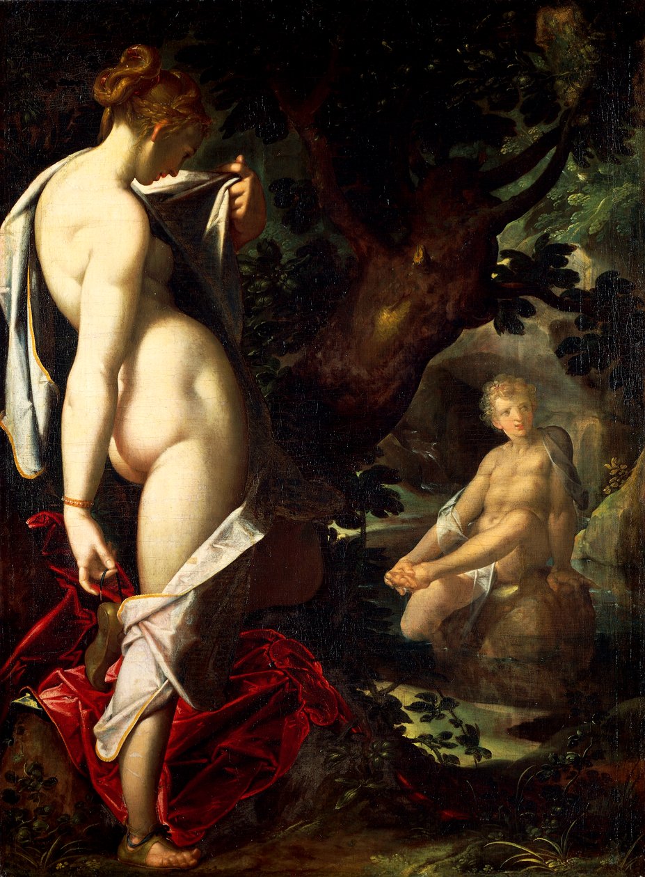 Hermafroditus a Salamace, Bartholomaeus Spranger (1546-1611) od Bartholomaeus Spranger