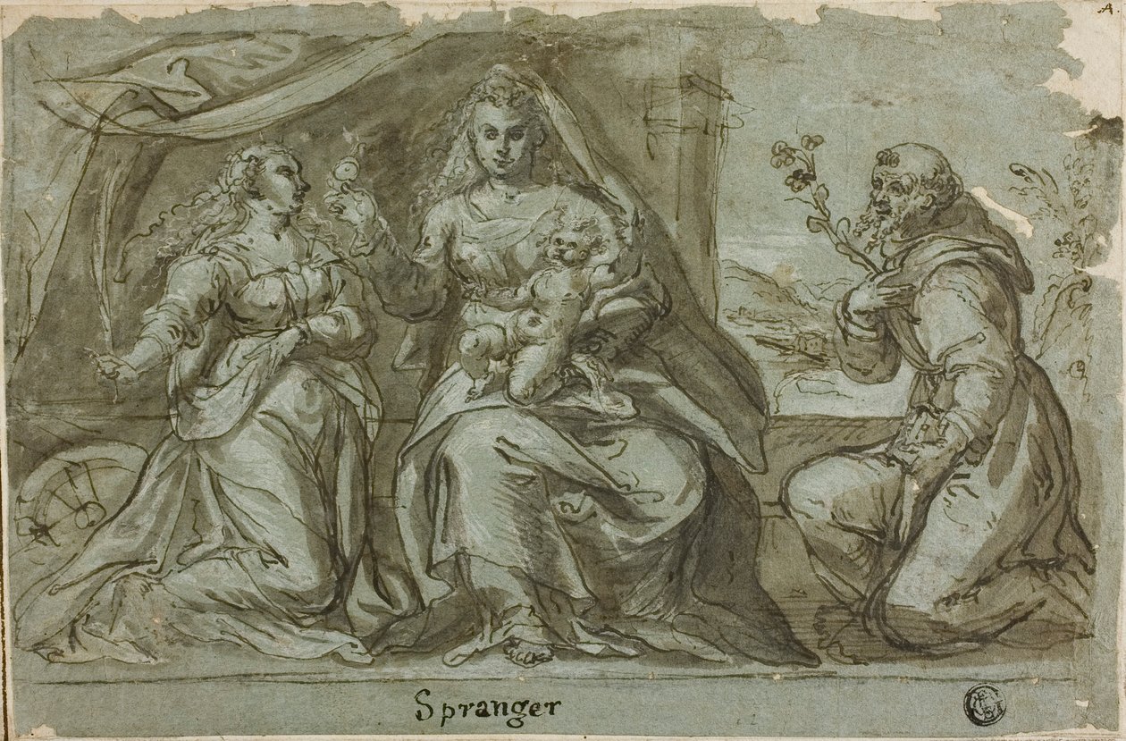 Madona s dítětem se svatými Kateřinou a Dominikem od Bartholomaeus Spranger