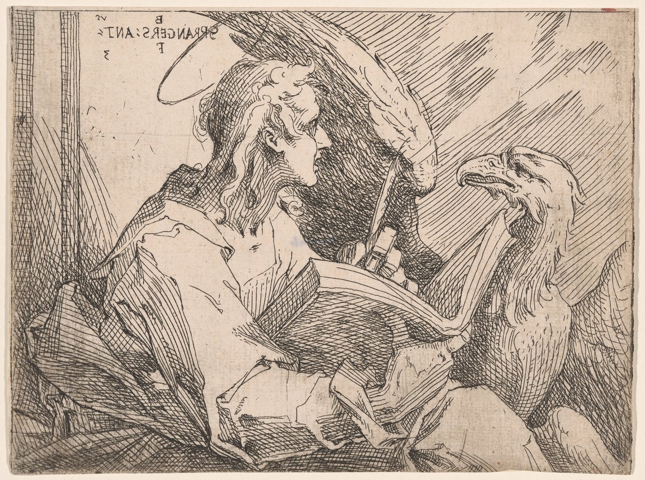 Svatý Jan Evangelista od Bartholomaeus Spranger