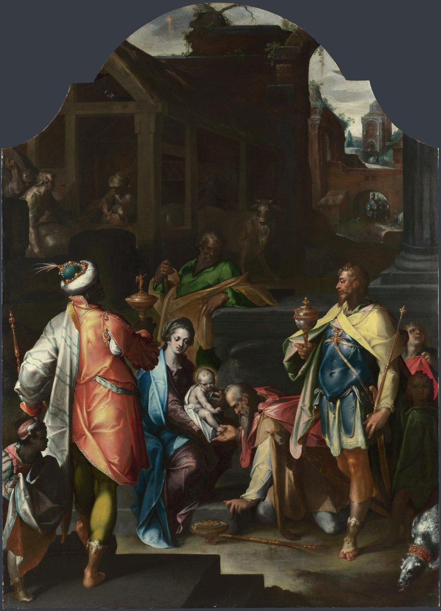 Klanění králů, cca 1595 od Bartholomaeus Spranger