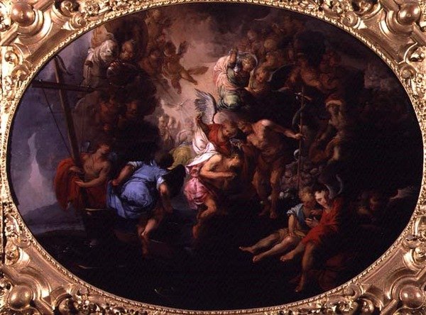 Křest Krista (olej na plátně) od Bartholomaeus Spranger