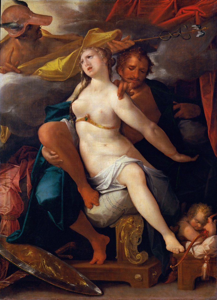Venuše a Mars varováni Merkurem, cca 1586 od Bartholomaeus Spranger