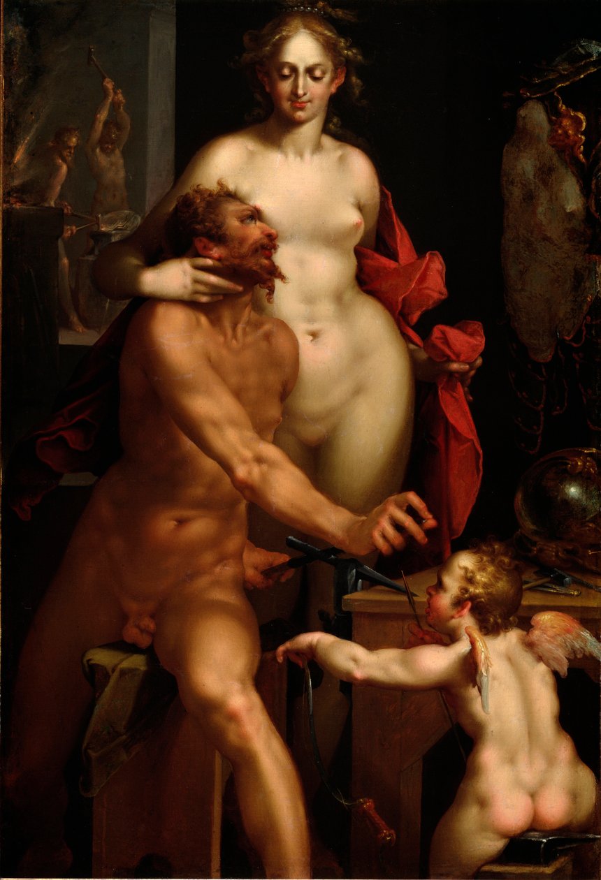Venuše a Vulkán (malba od Bartholomaeus Spranger