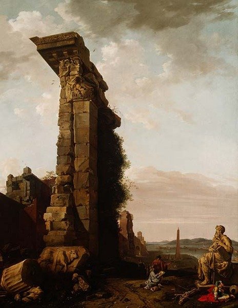 Capriccio pohled na středomořský přístav, 17. století od Bartholomeus Breenbergh