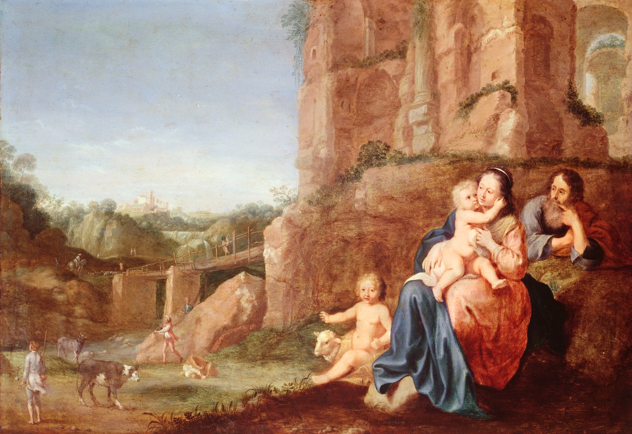 Útěk do Egypta, 17. století od Bartholomeus Breenbergh