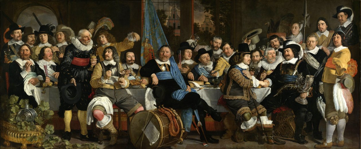Oslava míru v Münsteru, 18. června 1648, v sídle občanské stráže kuše (stráž svatého Jiří), Amsterdam od Bartholomeus van der Helst