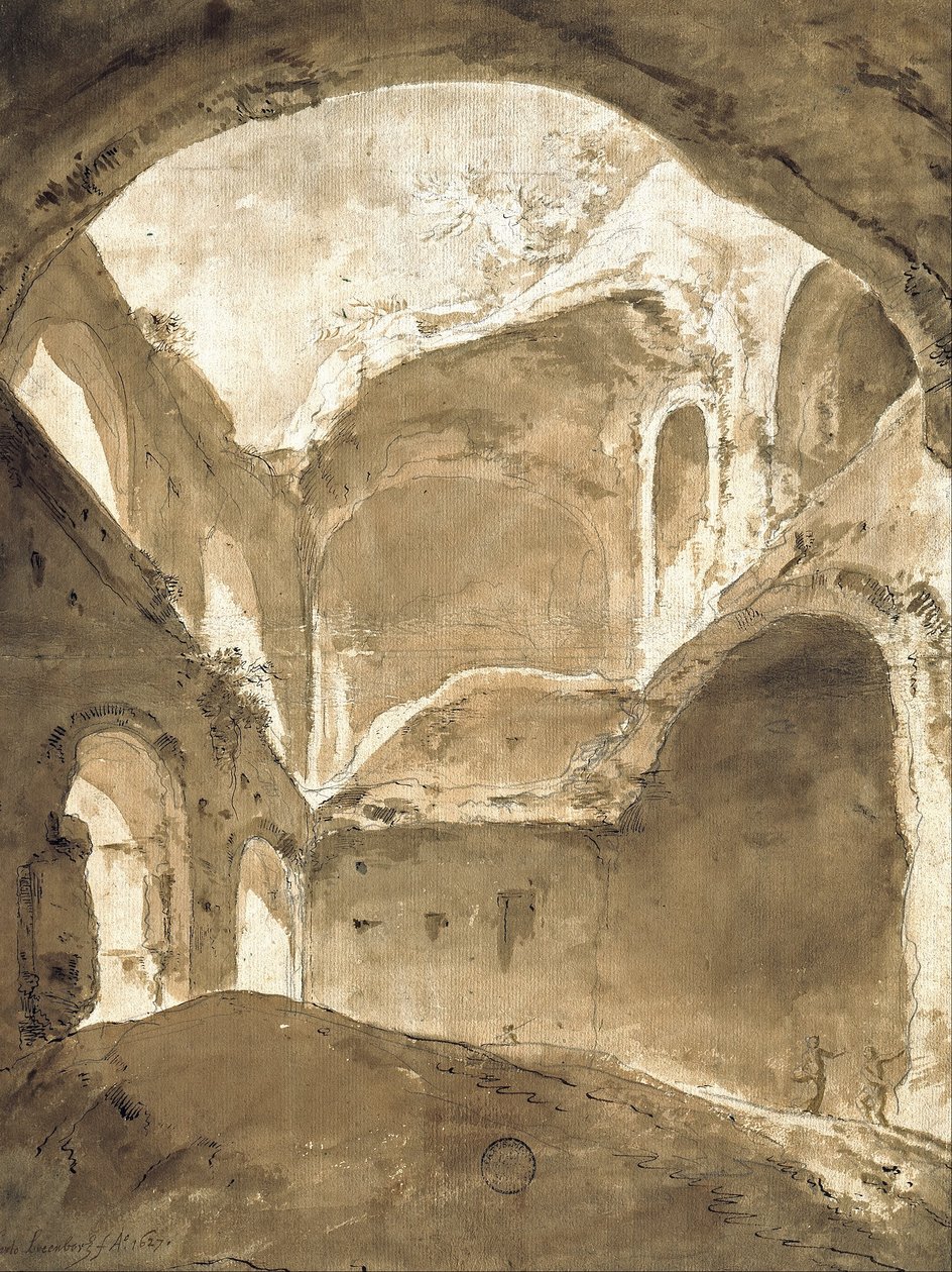 Interiér starověké ruiny od Bartholomeus Breenbergh
