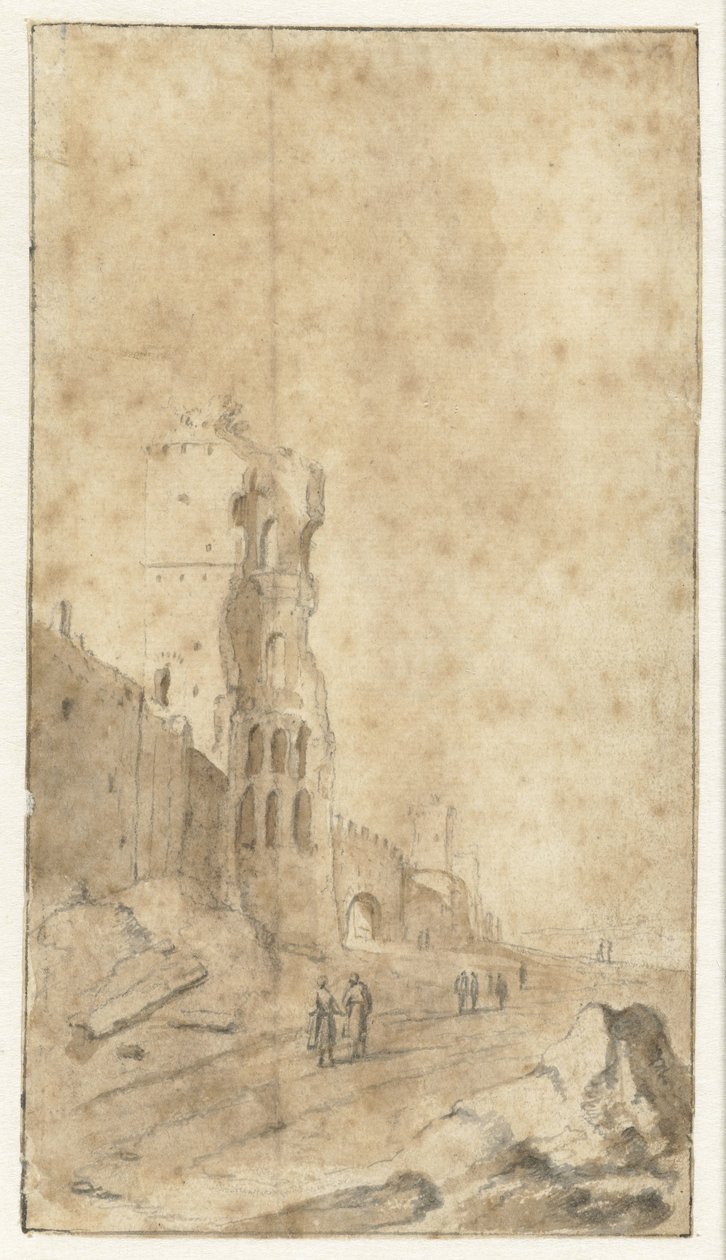 Porta San Paolo te Řím od Bartholomeus Breenbergh