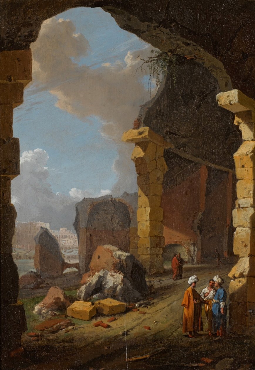 Římské ruiny s postavami v turbanech od Bartholomeus Breenbergh