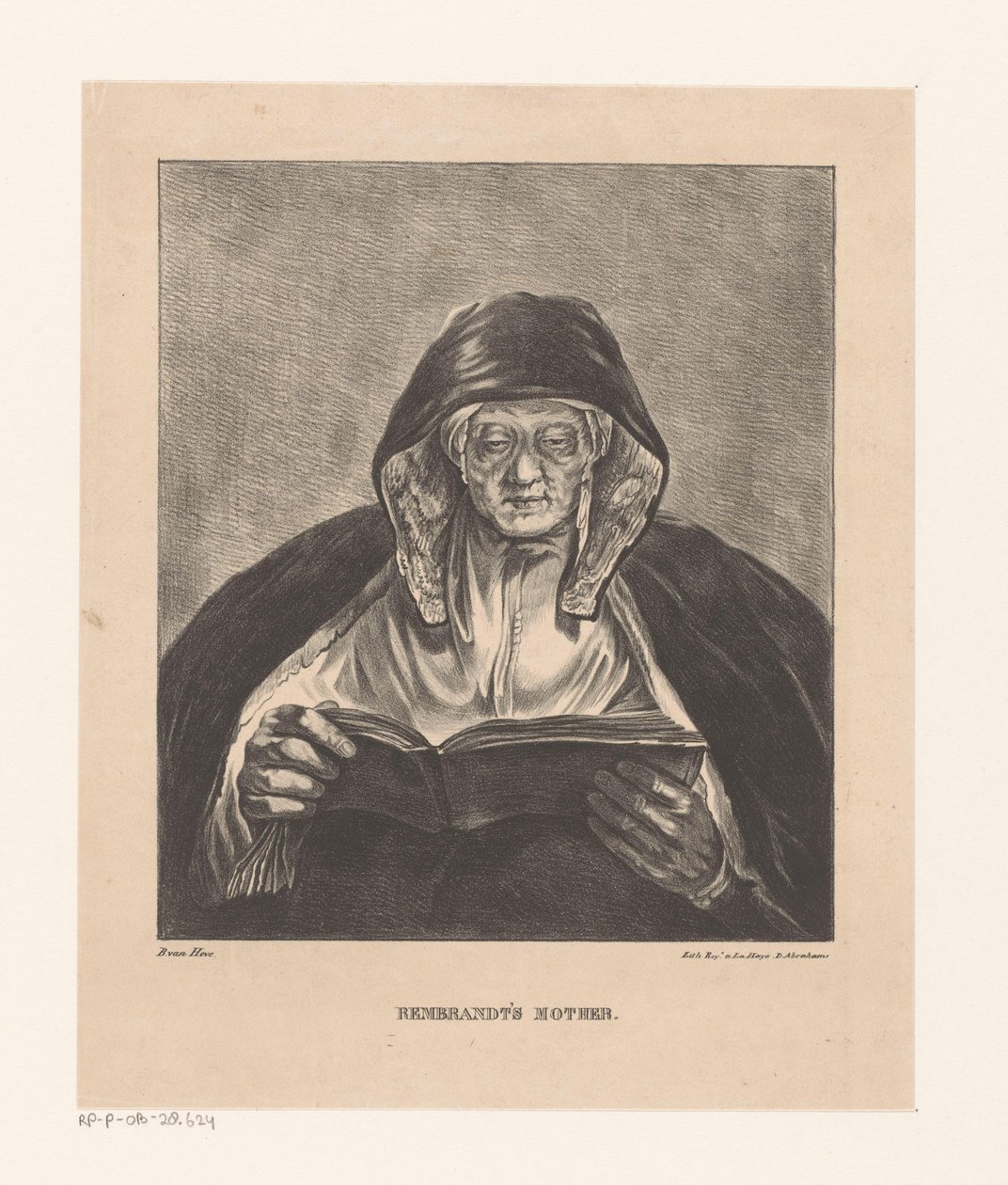 Portrét staré ženy čtení Rembrandtova matka (název na objektu) od Bartholomeus Johannes van Hove