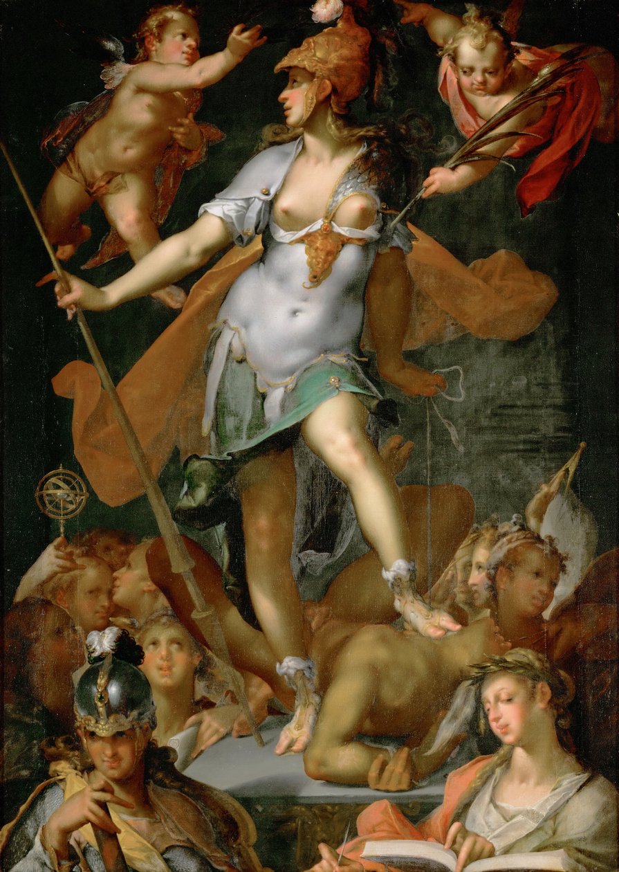 Německy: Minerva vítězí nad nevědomostí Minerva vítězí nad nevědomostí od Bartholomeus Spranger