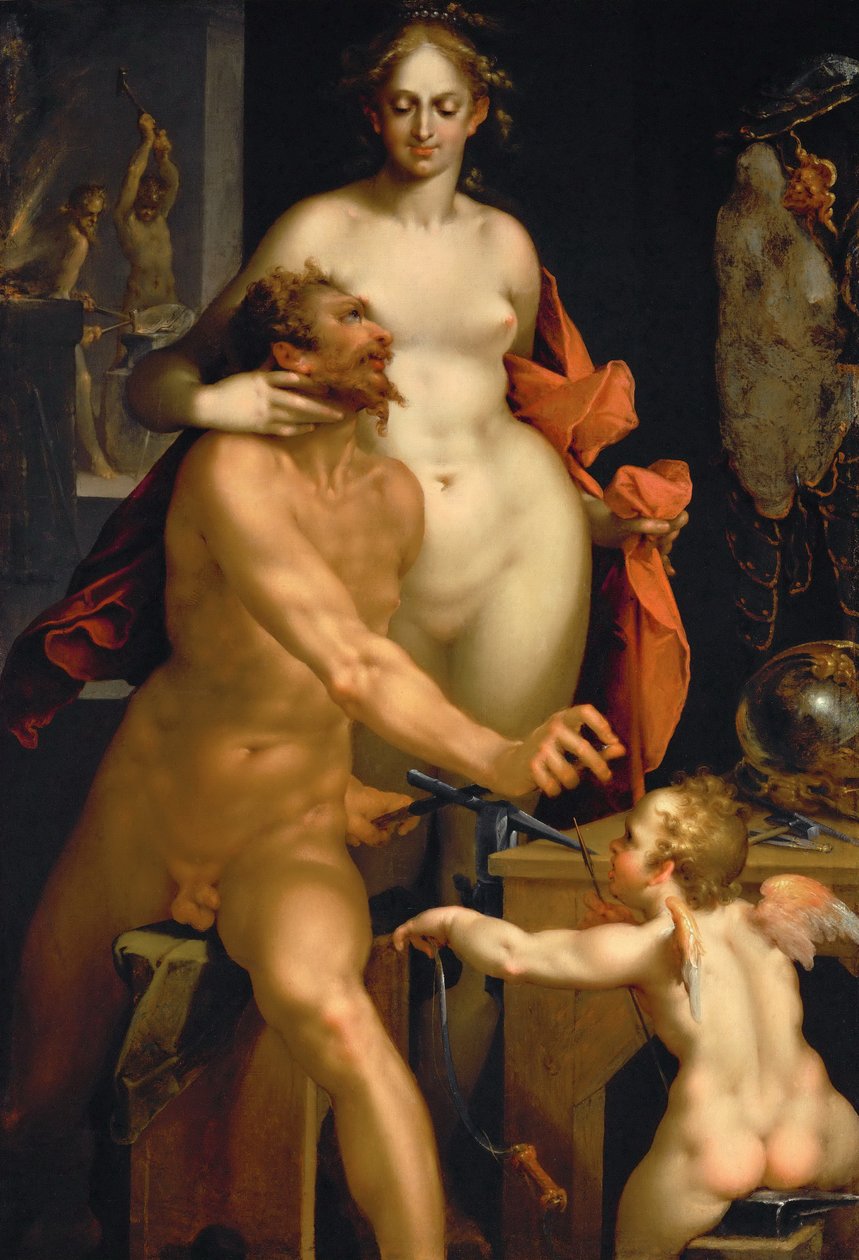 Německy: Venuše ve Vulkánově kovárně Venuše ve Vulkánově kovárně od Bartholomeus Spranger