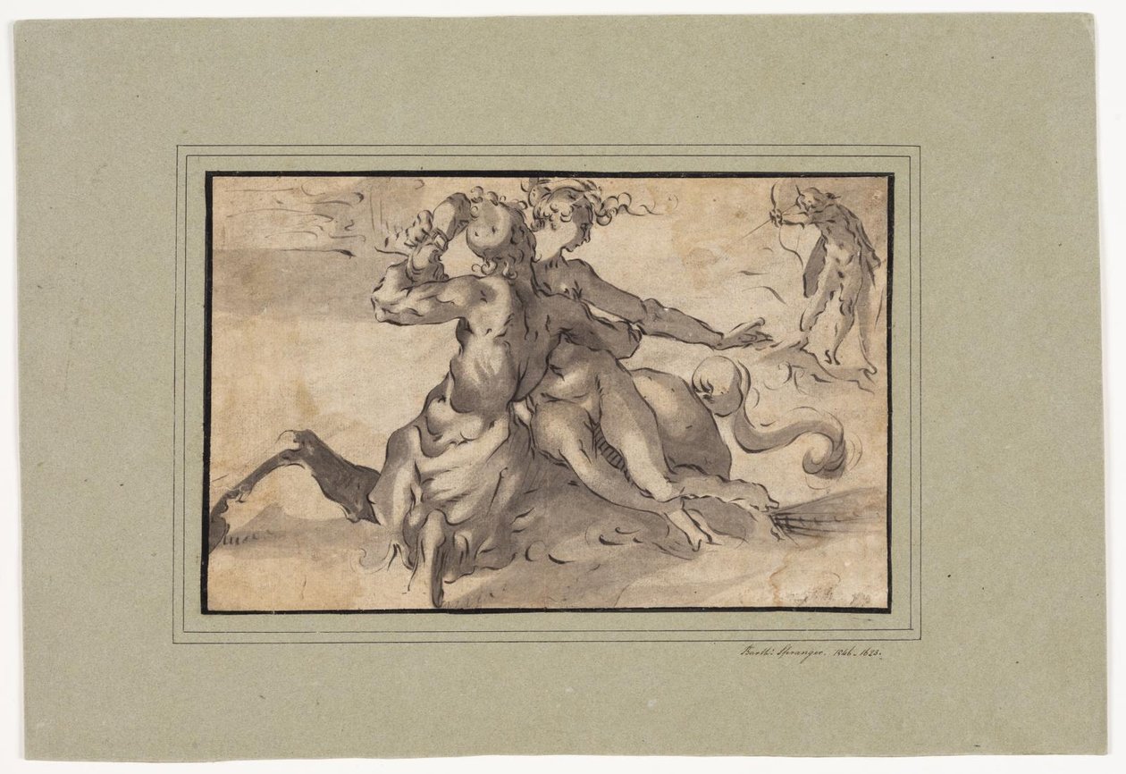 Herkules, Deianira a Kentaur Nessus od Bartholomeus Spranger