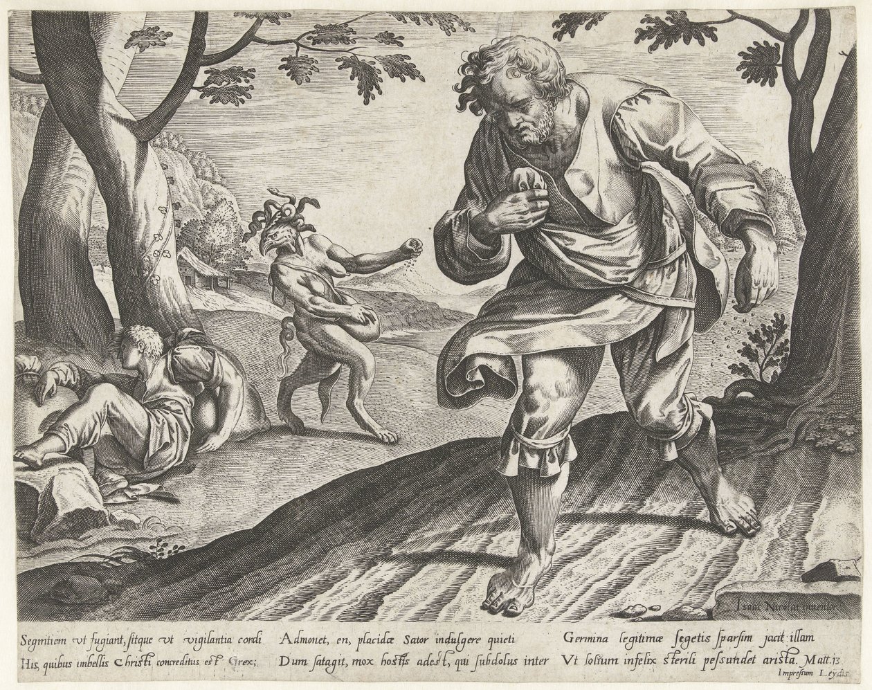 Podobenství o koukolu mezi pšenicí od Bartholomeus Willemsz. Dolendo (attributed to)