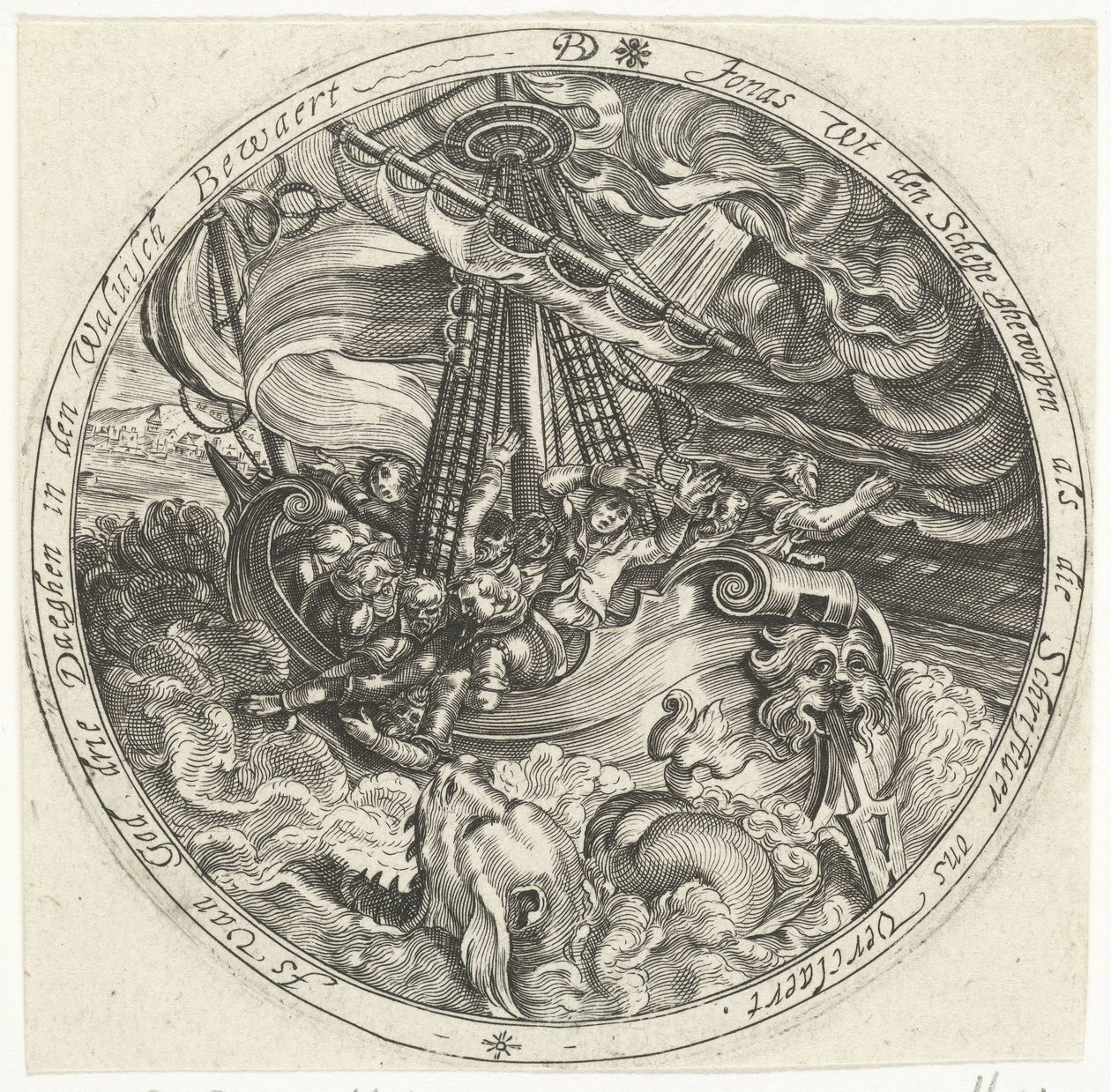Jonáš je námořníky hozen přes palubu od Bartholomeus Willemsz. Dolendo