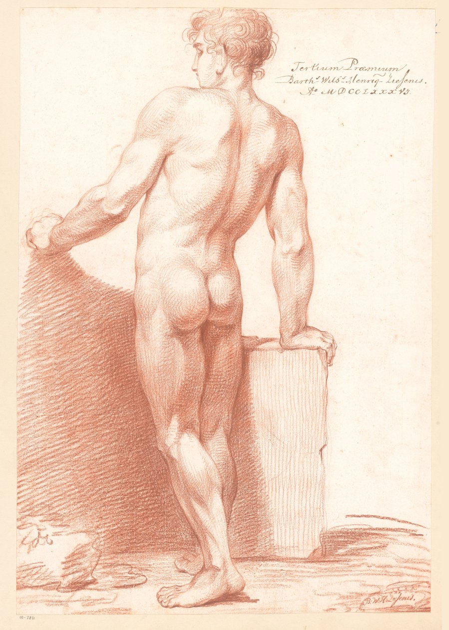 Stojící mužský akt, při pohledu zezadu (3. cena 1786) od Bartholomeus Ziesenis