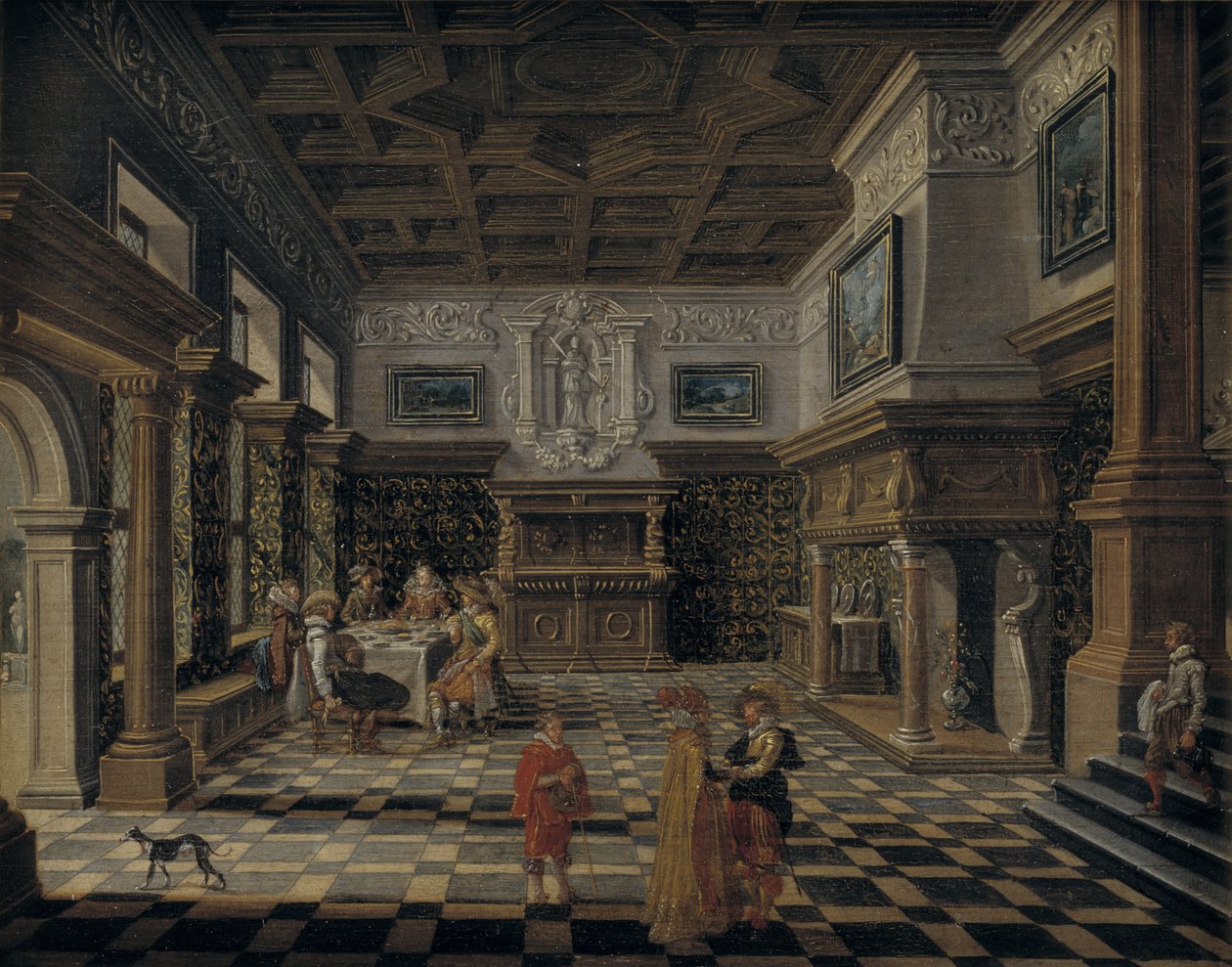 Přepychový renesanční interiér s banketem od Bartholomeus van Bassen