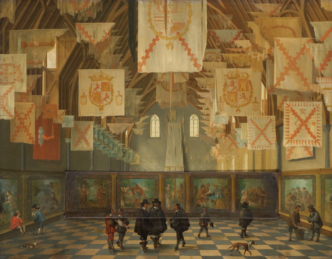 Velké shromáždění 1651 Velký sál Binnenhof, Haag, během Velkého shromáždění generálních států v roce 1651 od Bartholomeus van Bassen