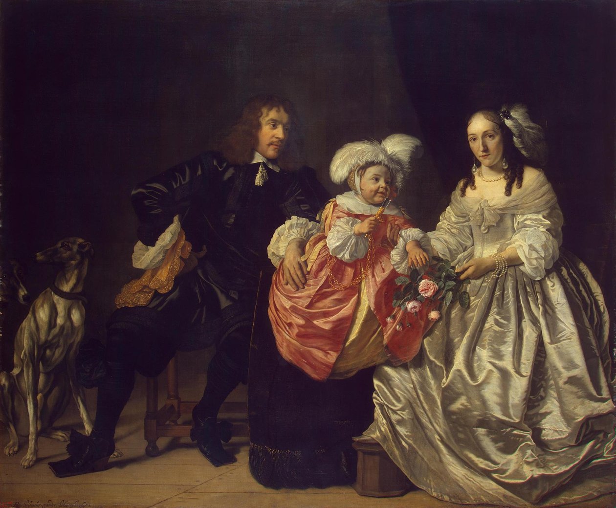 Rodinný portrét (Pieter Lucaszn van de Venne s Annou de Carpentier a dítětem) od Bartholomeus van der Helst