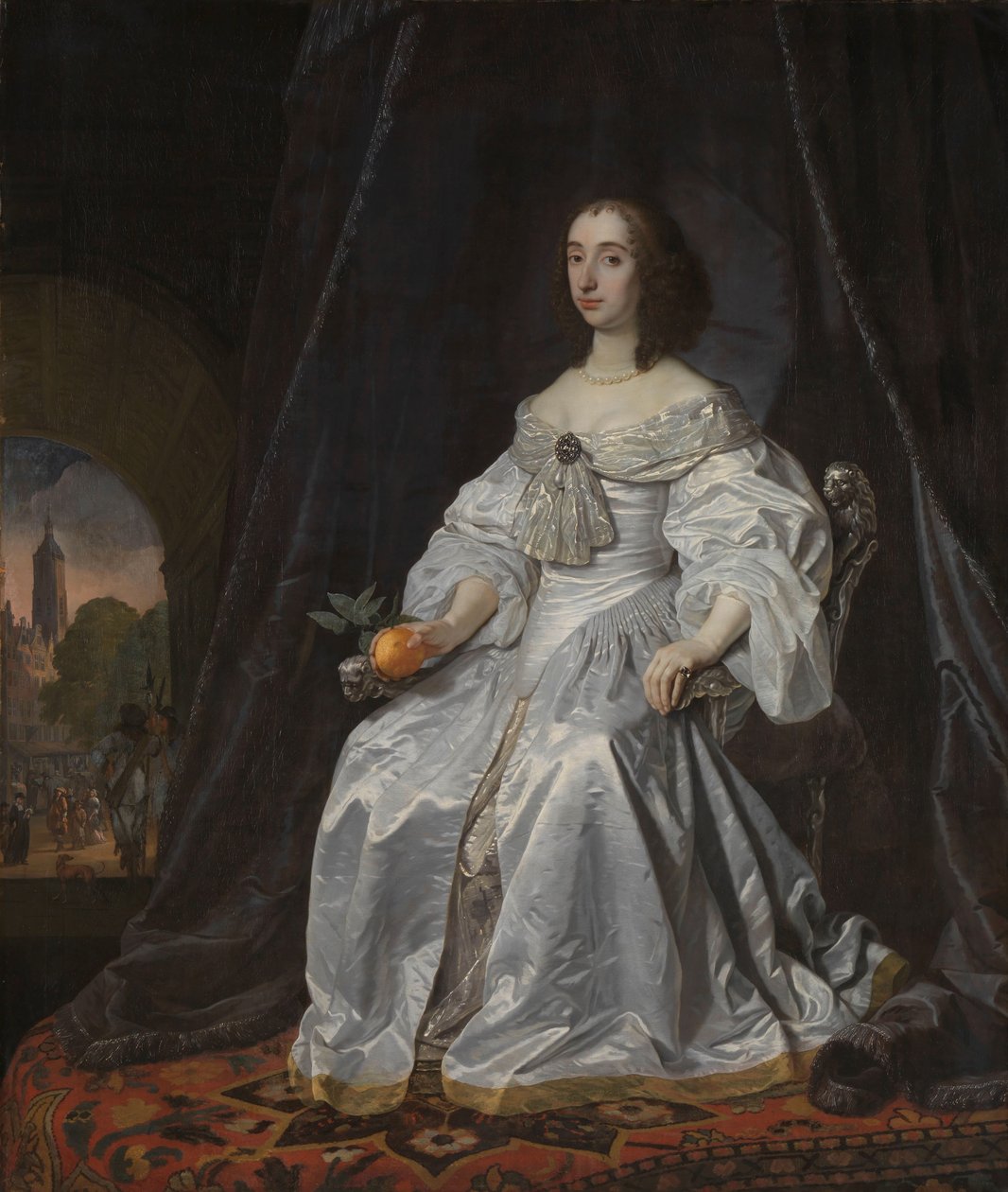 Marie Stuartovna, princezna Oranžská, jako vdova po Vilémovi II Portrét princezny Marie Stuartovny (1631-1660), vdovy po Willemovi II., princi z Orange od Bartholomeus van der Helst