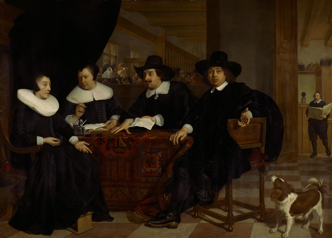 Dva regenti a dvě regentky z domu Spinhuis od Bartholomeus van der Helst