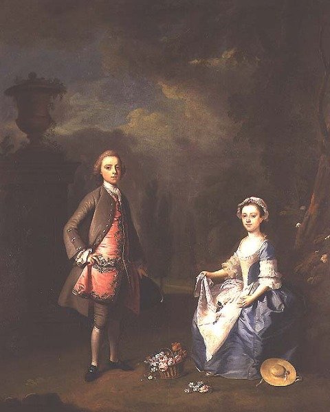 Edward Harley, 4. hrabě z Oxfordu, a jeho sestra Sarah, kolem roku 1737 od Bartholomew Dandrige