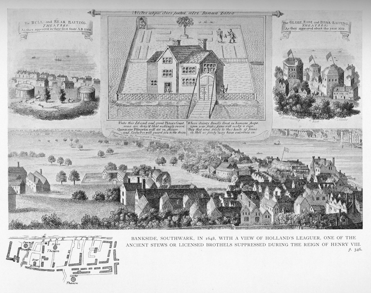 Bankside, Southwark, Londýn, v roce 1648, 1818 1904 od Bartholomew Howlett
