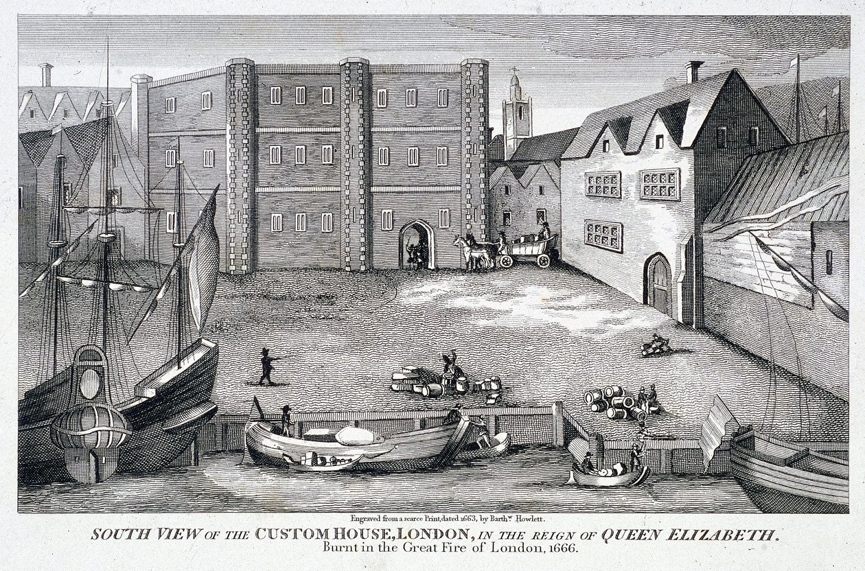 Custom House, Londýn, c1815 od Bartholomew Howlett