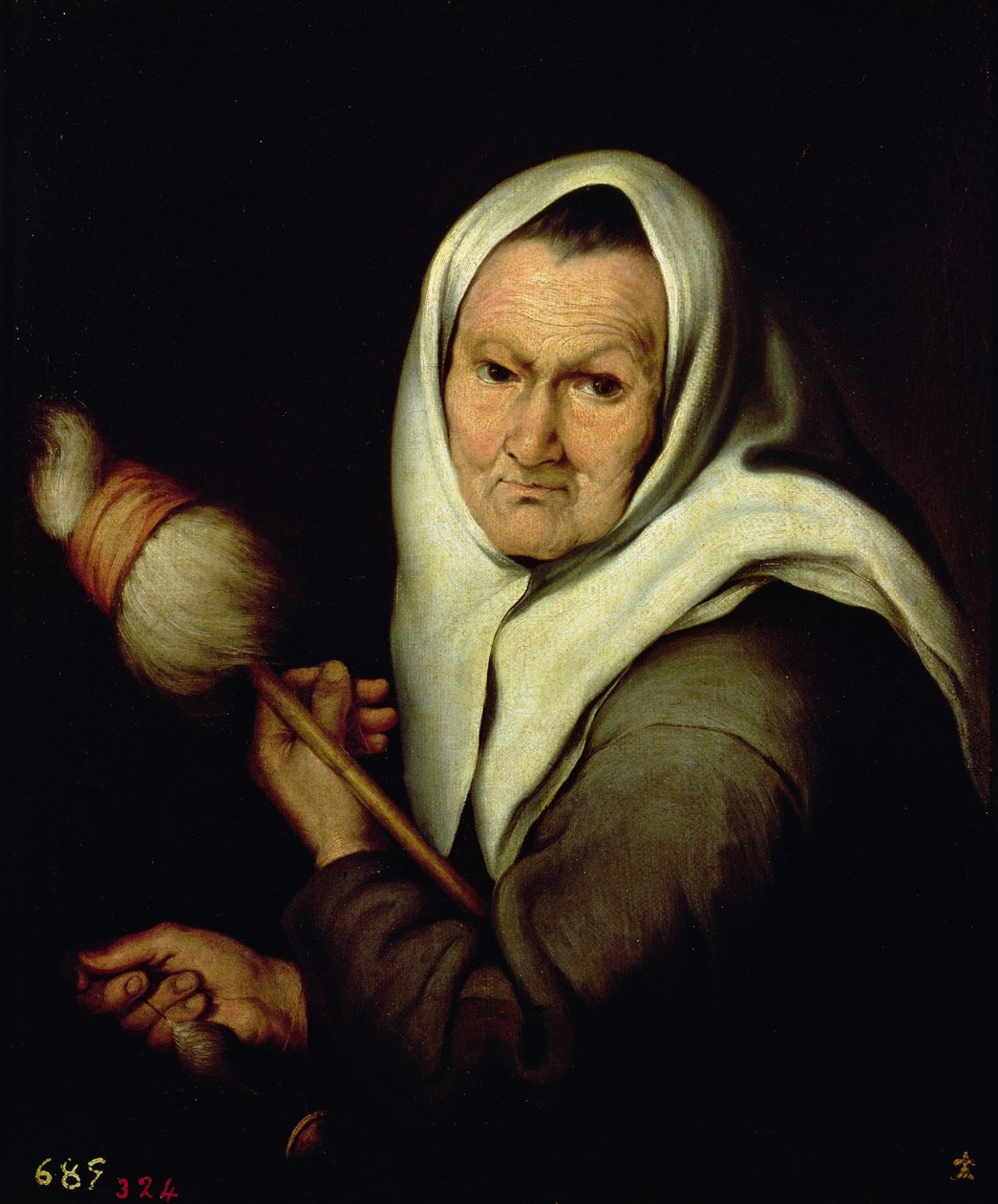 Stará žena, která se točí od Bartolomé Esteban Murillo