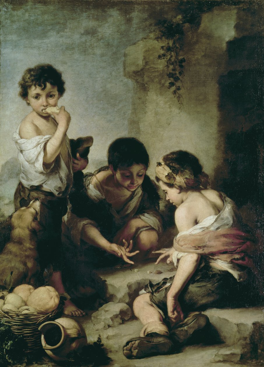 Chlapci hrají kostky, kolem 1670-75 od Bartolomé Esteban Murillo